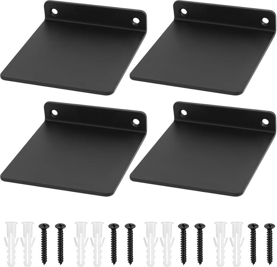 4 stuks kleine wandplanken zwart mini-plank muur zwarte zwevende planken voor muren plank zwarte plank kinderkamer boekenkast decoratie wandplank voor keuken badkamer woonkamer 11 x 10 x