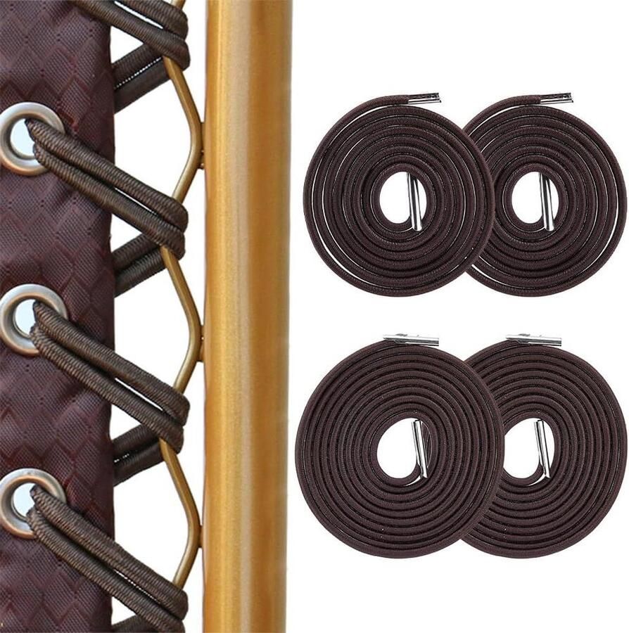 4 Stuks Kokos Bruin Zwaartekracht Stoel Vervanging Koord Elastische Stretch Ronde Stoel Reparatie Cord Tool Kit Tuin Stoelen Ligstoelen Outdoor Fauteuils Vouwstoelen