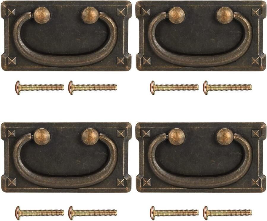 Allecto Premium Ladehandgrepen en Kastknoppen Antiek Decor voor Slaapkamerkast Commode Set van 4 Handgrepen