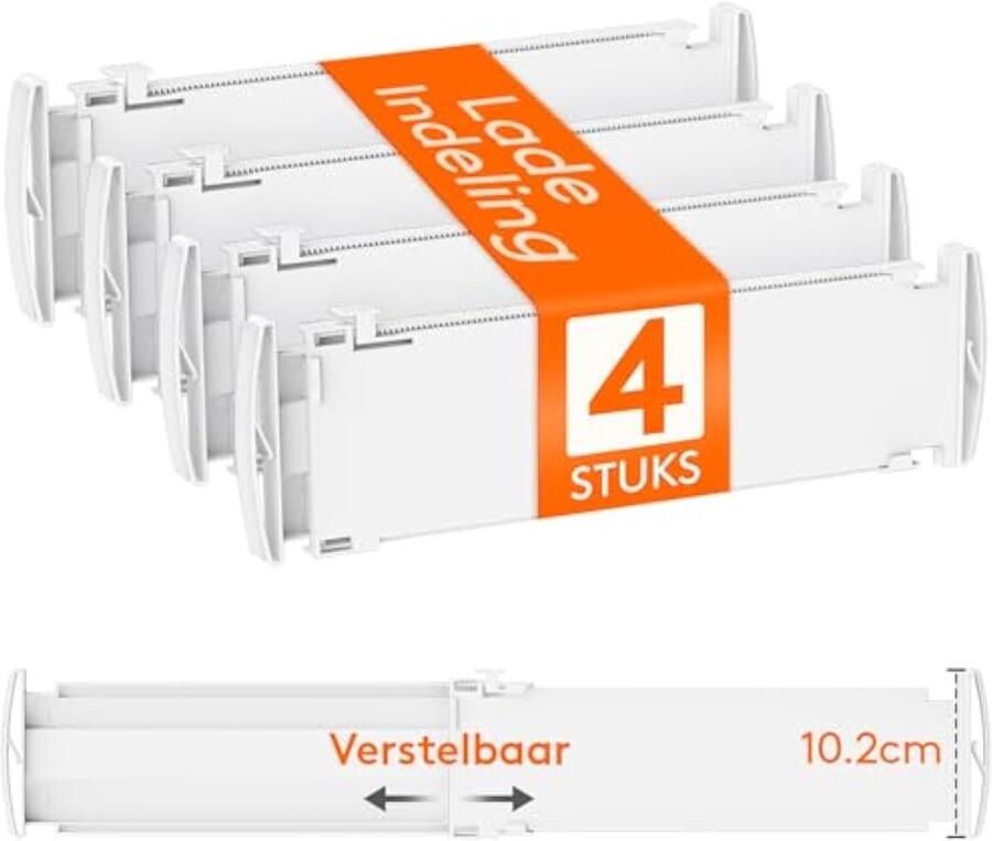4 stuks ladeverdelers verstelbare ladeverdelers voor binnenlengte 35 55 cm