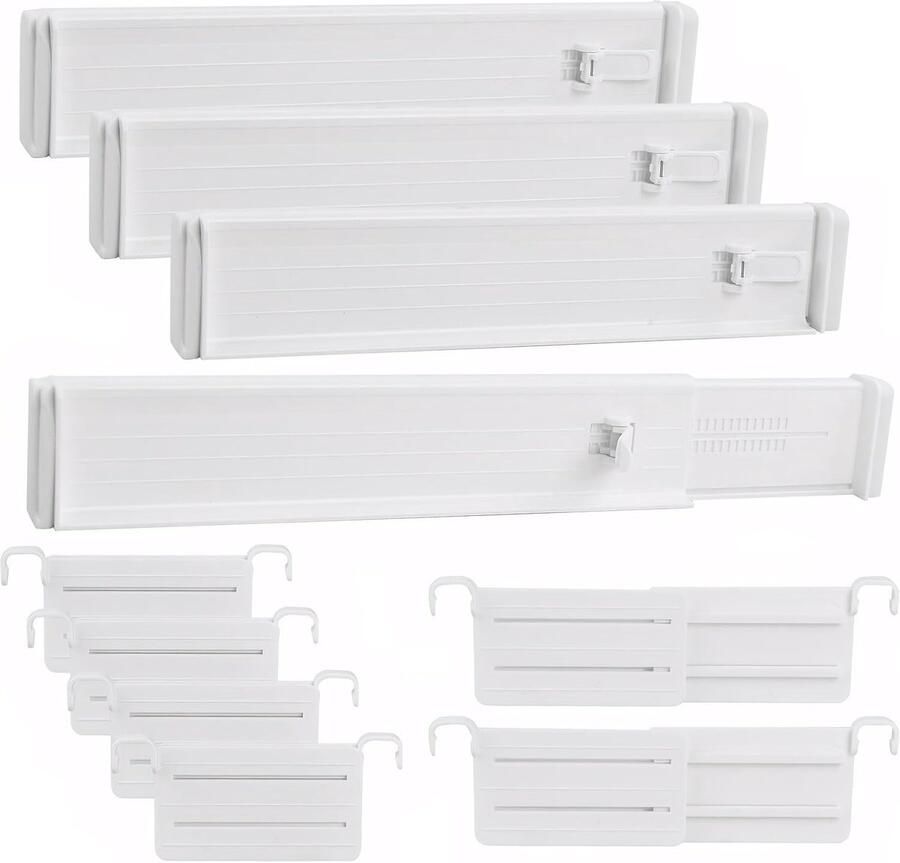 4 stuks ladeverdelers verstelbare organizer hoogte 6 4 cm 33-58 5 cm ladeverdelers voor bestek gebruiksvoorwerpen voor keuken slaapkamer commode
