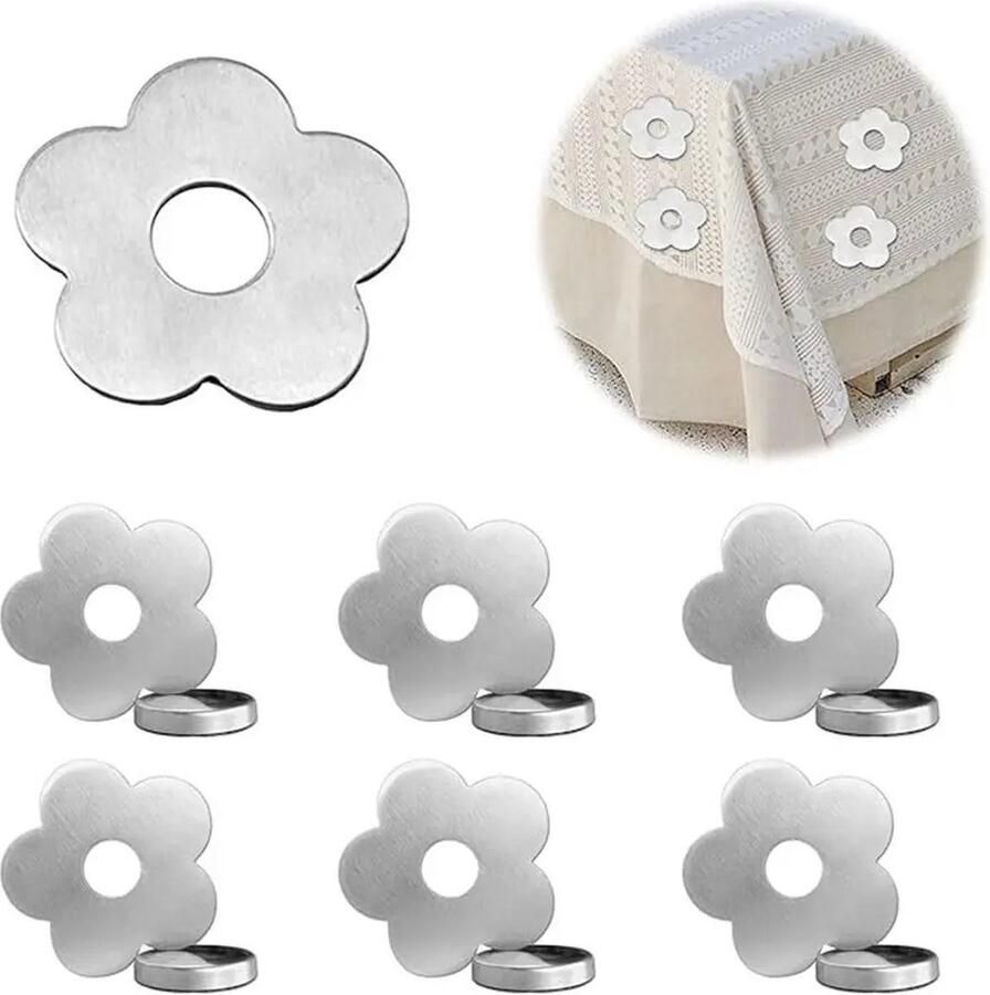 4 Stuks Magnetische Tafelkleed Fixators RVS Tafelkleed Clips met Magneten voor Picknick Tuin en Buitenactiviteiten