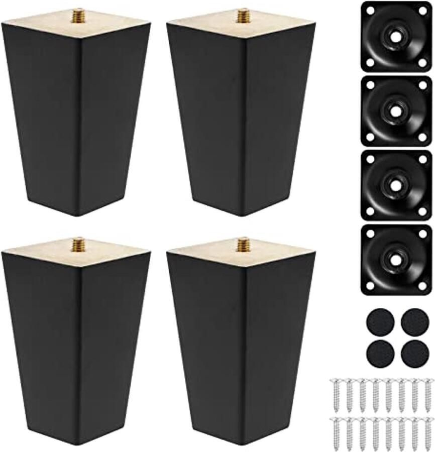4 stuks massief houten meubelpoten 10 cm voor vervanging
