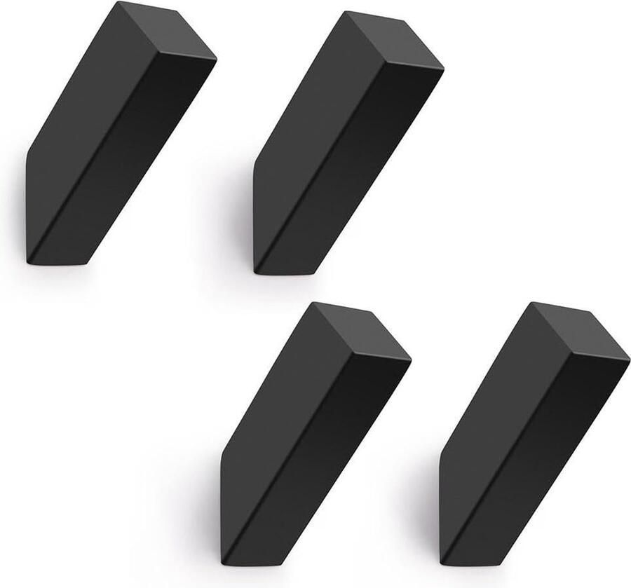 4-Stuks matzwarte muurhaken SUS 304 roestvrijstalen zware haken voor badkamer slaapkamer entree jas garderobe garage wandmontage
