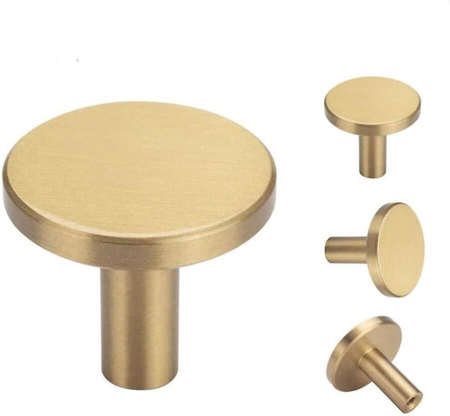 4 stuks Meubelknop Rond Kastknop 33mm Meubelknoppen Kastknoppen Meubelhandvat Hand Grepen voor kast lade keuken badkamer kast thuis kantoor meubilair goud messing