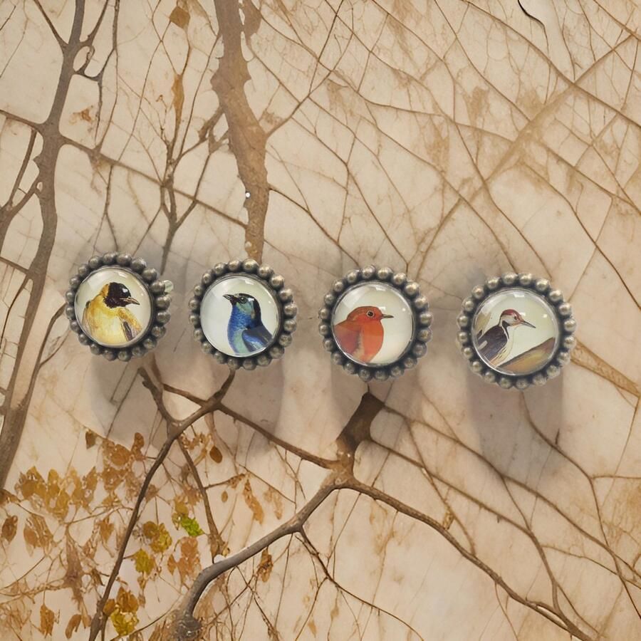 4 Stuks Meubelknop Vogels 4.2*3.5 cm Meubel Handgreep Kledingkast Deurknop Ladeknop Keukenkast