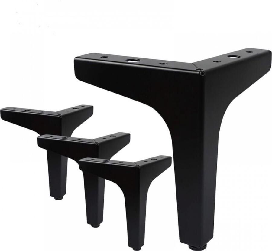 4 stuks Meubelpoten meubelpoot Bankpoten meubelpootjes zwart 15 cm ijzer driehoekige voor kast Banken