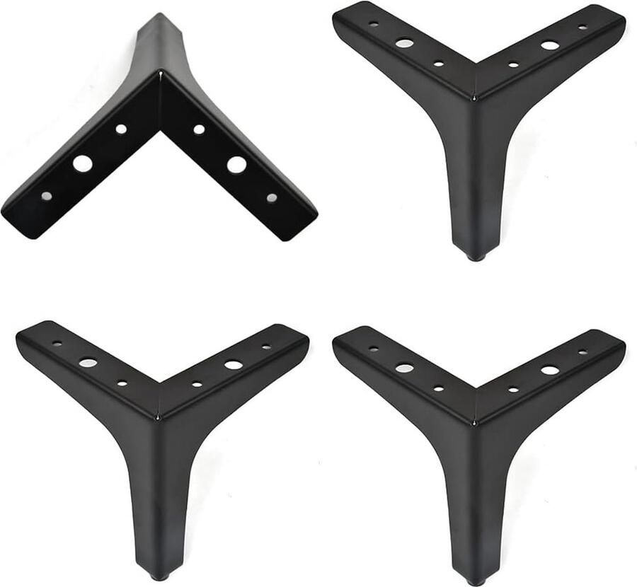 4 stuks meubelpoten zwart metaal 10 cm metalen meubelpoten belasting tot 800 kg bankpoten zwart met schroeven tv-meubelpoten kastpoten voor kast tv-kasten laden nachtkastje