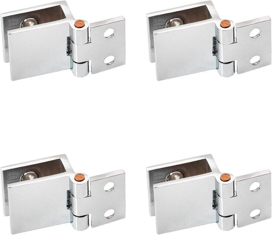 4 Stuks Meubelscharnier voor Glazen Deuren Scharnierklem voor Glazen Deur Geschikt voor Vitrine Openen en Sluiten van Glas