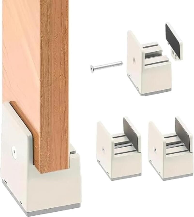 4 stuks meubelverhogingen 5 cm verstelbare tafelverhoging voor 10-37 mm breedte vierkante meubelverhogingen stoelverhoging met schroefklem
