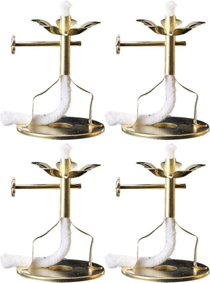 4 stuks olielamp lont houder boter lamp drijvende lont boeddhistische ghee lamphouder olie lamp lont schijfbrander boeddhistisch altaar benodigdheden