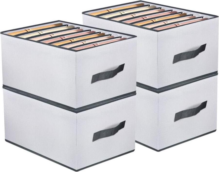 4 Stuks Kledingkast Organizer Opvouwbare Opbergdozen met Grote 7 Vakken Kledingopslag Voor Broeken T-Shirt Jeans Trui Lingerie Rokken Kledingkast