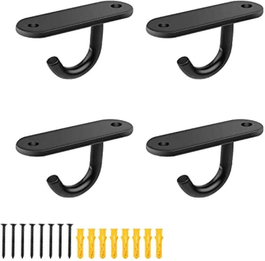 4 stuks plafondhaken 6 cm multifunctionele haken van roestvrij staal met 8 schroeven plafondhaken zware gelaste sokkel voor kleine plafondventilatoren wandlampen muggennetten