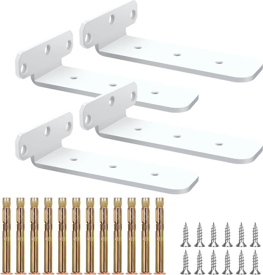 4 stuks plankhouders 15 cm plankhoek wit metaal zwevende plankhouders plankdragers voor wandmontage