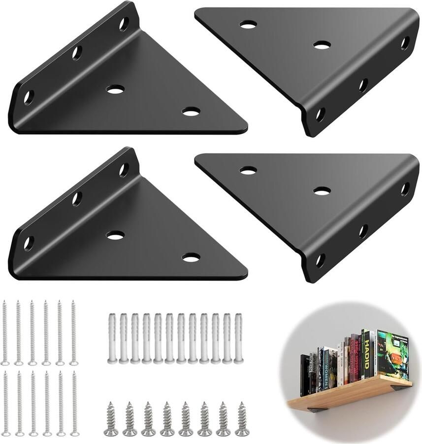 4 stuks plankhouders onzichtbare plankdragers driehoekige plankhouder zwevende wandhouder verborgen plankhouders zwevende plankhouders voor planken opbergrek draagkracht 65 kg