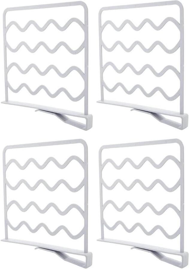 4-delige plankverdeler kledingkastorganizer kastverdeler plankverdelerset voor opslag en organisatie in slaapkamer badkamer keuken en kantoorplanken