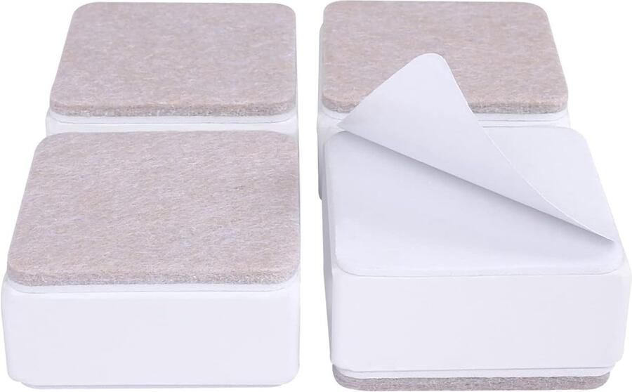 4 Stuks Rechthoekige meubelpoten Kastpoten Metalen meubelpoten van koolstofstaal- Meubeltafelpoten Steunpoot -Wit