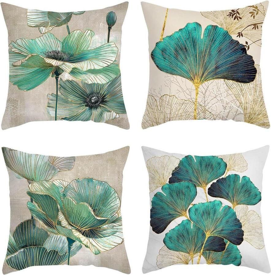 4 stuks retro kussensloop 45 x 45 cm kort pluche onzichtbare ritssluiting decoratief kussen alle seizoenen bank