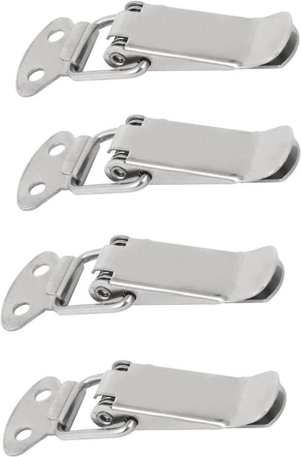 4 stuks roestvrijstalen veersloten kastsloten 2-delige set voor deuren ramen kasten en cassettes