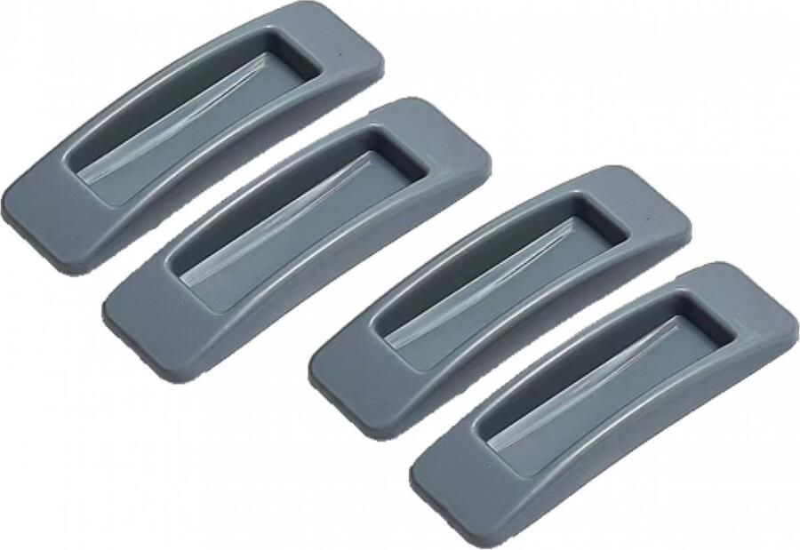4 stuks Schuifdeur komgreep Schuifdeurgreep Handgreep 10.9*3.3*1.4cm Meubelhandvat Meubel Handvat kunststof grijs Eenvoudig te installeren Zelfklevend