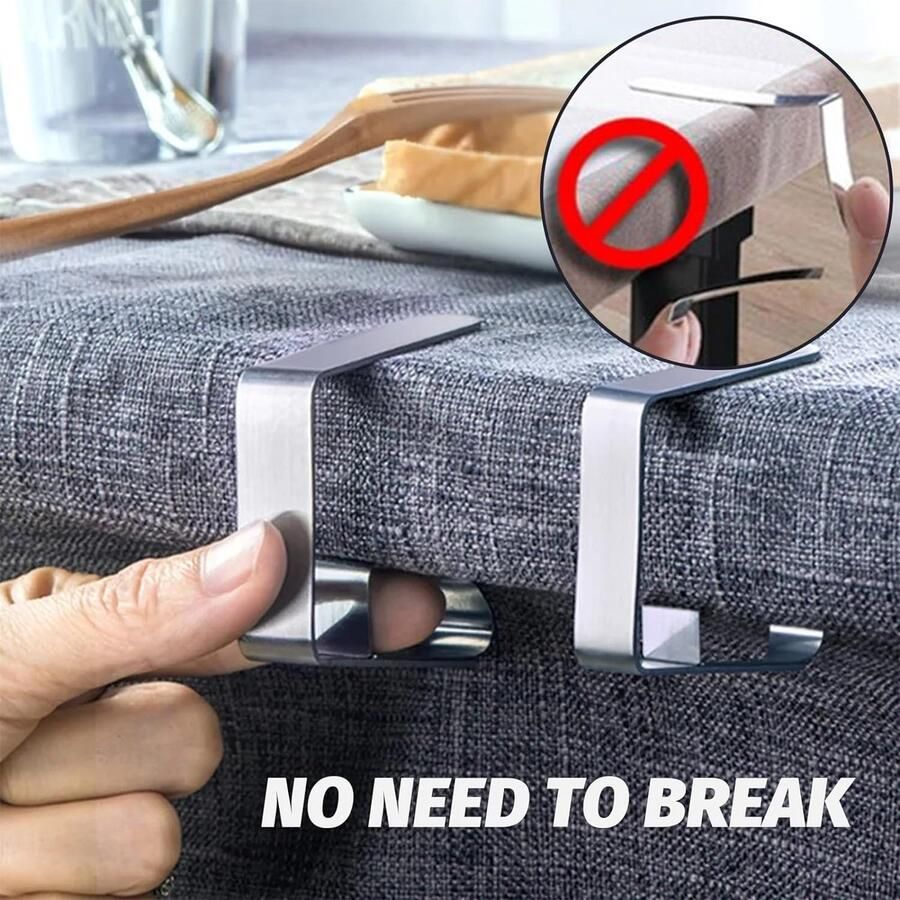 4 stuks tafelkleedklemmen roestvrij staal tafelkleedklemmen verstelbare tafelkleedklemmen tafelafdekkingsklemmen voor dikke tafels tuintafels (zilver)