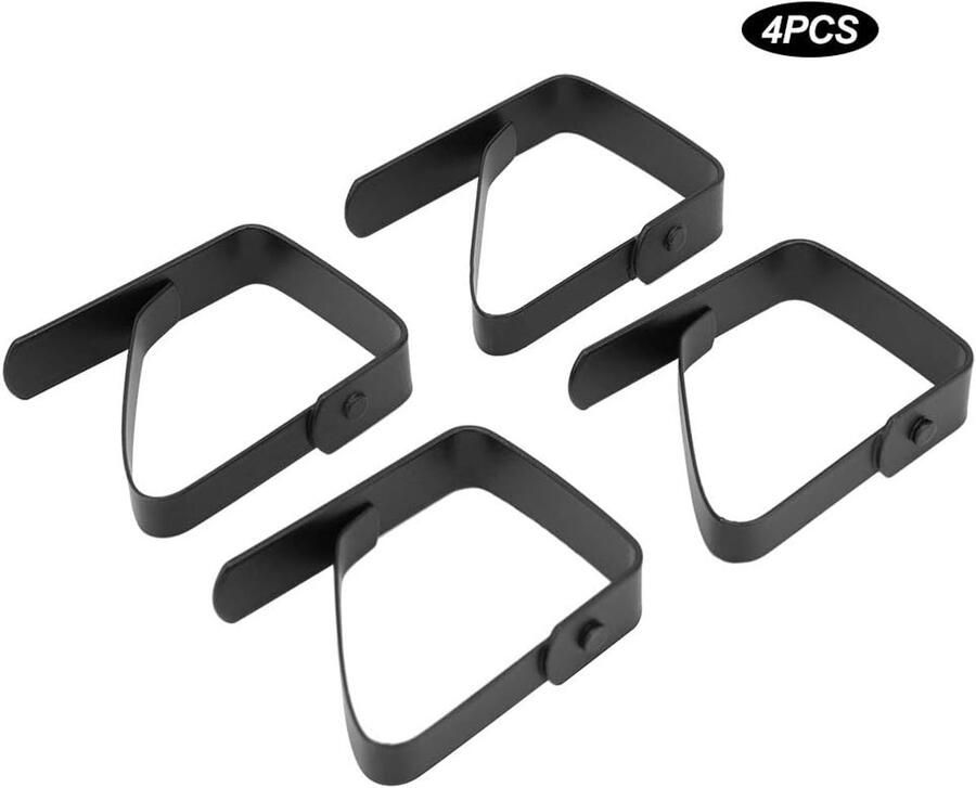 4 stuks Tafelklemmen Tafeltextiel Tafelkleed vastzetten RVS Tafelkleedklemmen Multifunctionele antislip tafelkleedklemmen Tafel accessoires Zwart