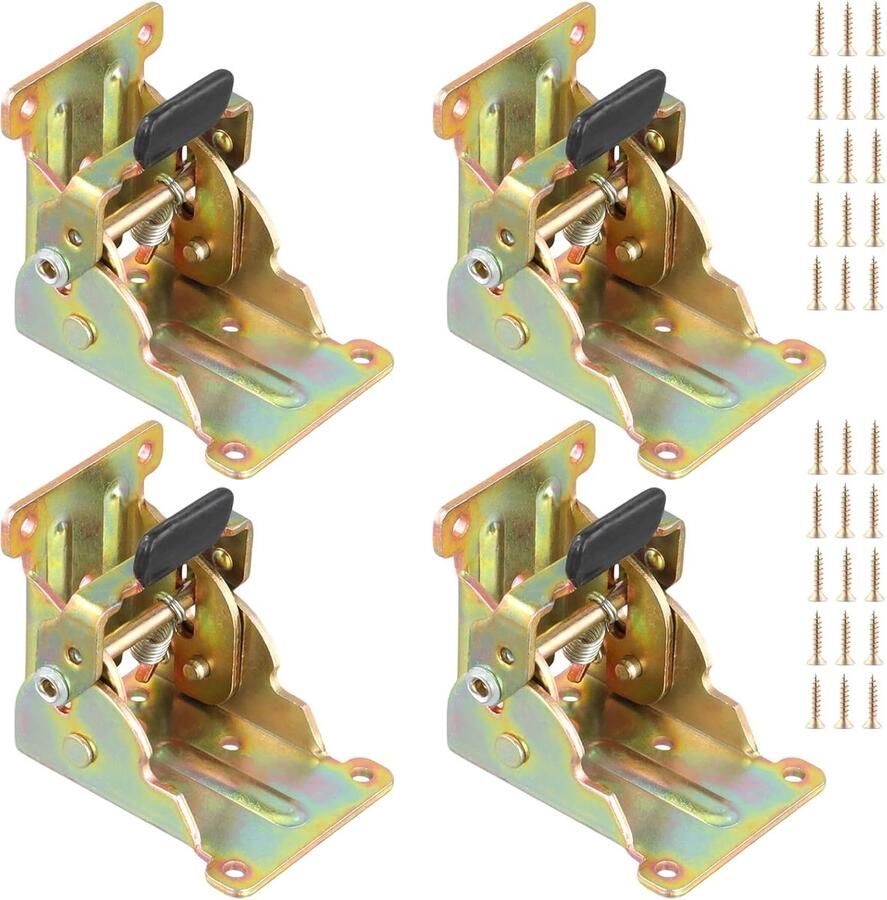 4 stuks tafelpoten klapscharnier 0-90 graden zelfvergrendeling inklapbare steunhouder klapconsole voor werkbank goud