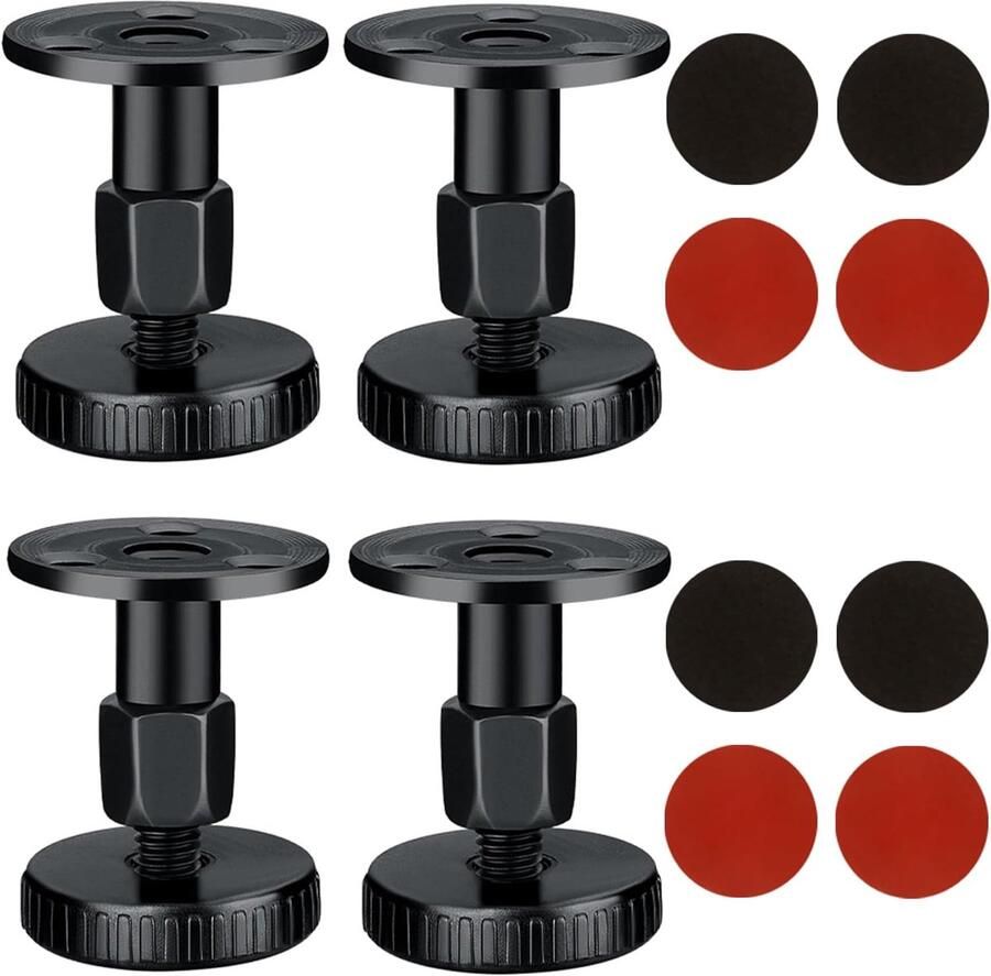 4-stuks Verstelbare hoofdeindestoppers Trillingsdempende bedframe-tool Stoppers voor wandbedden en hoofdeindes Geluidsreductie Eenvoudige installatie Inclusief meubelbeschermers en schroeven (47-66 mm)