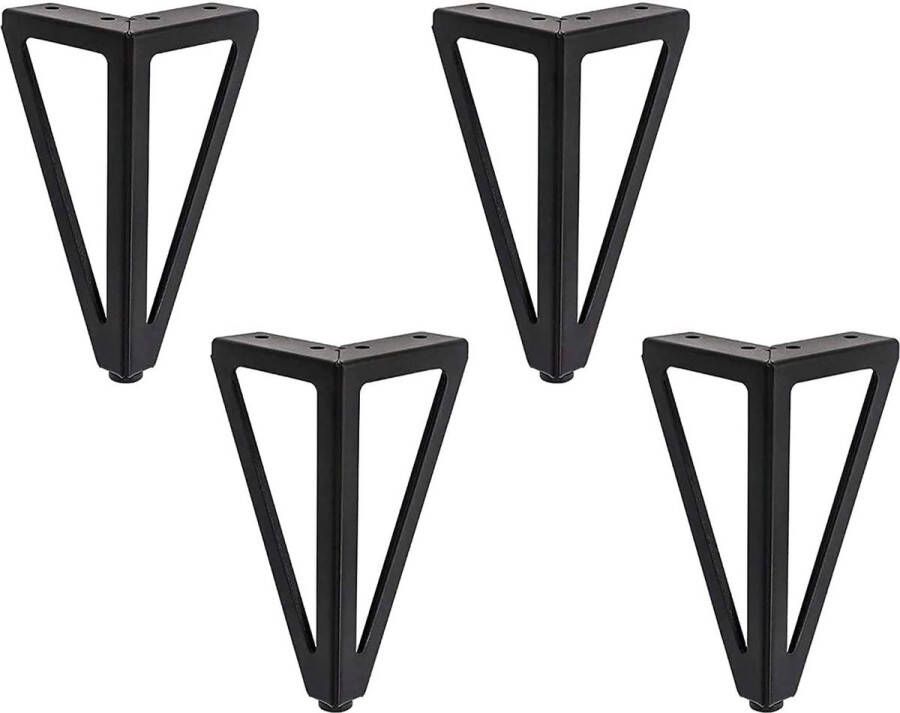 4 stuks vervangende meubelpoten van metaal 15 cm zwart doe-het-zelf meubelpoten kastpoten bed voor stoelen kast en bank andere meubelpoten 15 cm zwart