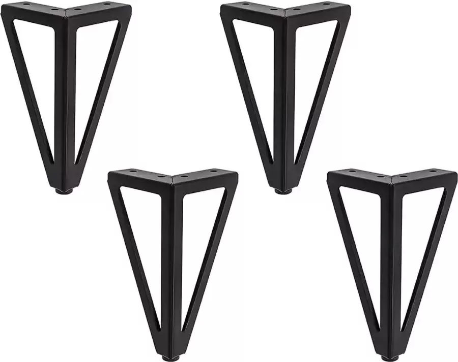 4 stuks vervangende meubelpoten van metaal 15 cm zwart doe-het-zelf meubelpoten kastpoten bed voor stoelen kast en bank andere meubelpoten 15 cm zwart