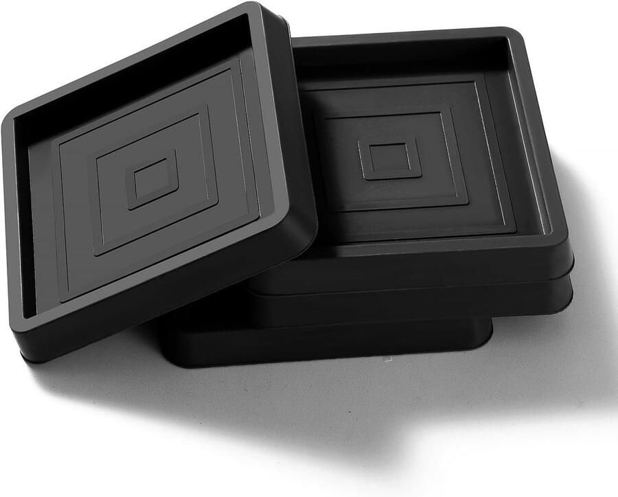 4 stuks Vierkante Buisdoppen Meubelbeschermer kunststof stoelpootdoppen Meubelmatten Stoelpoot Beschermers zwart