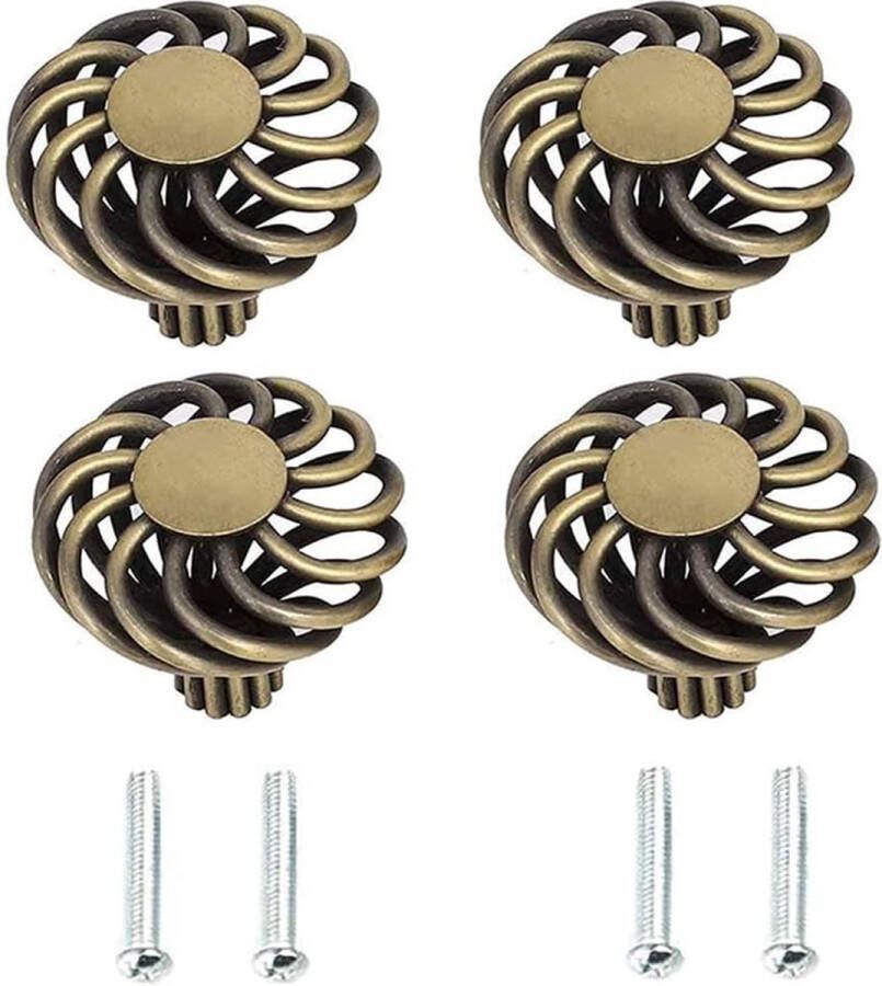 Pack of 4 Vintage Metal Cabinet Handles Antique Birdcage Cabinet Handles Antique Door Knob with Screws Drawer Handle for Kitchen Cabinet Drawer Cupboard - Foto 2