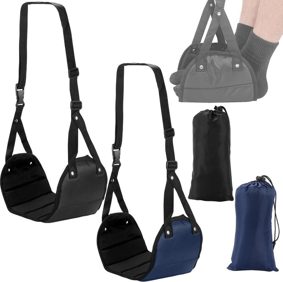 4 stuks voetensteun vliegtuigvoetsteun voethangmat draagbare reisvoetsteun reisaccessoires in hoogte verstelbare voetensteun voor kantoor vliegtuig enz. vermindert zwellingen en pijn