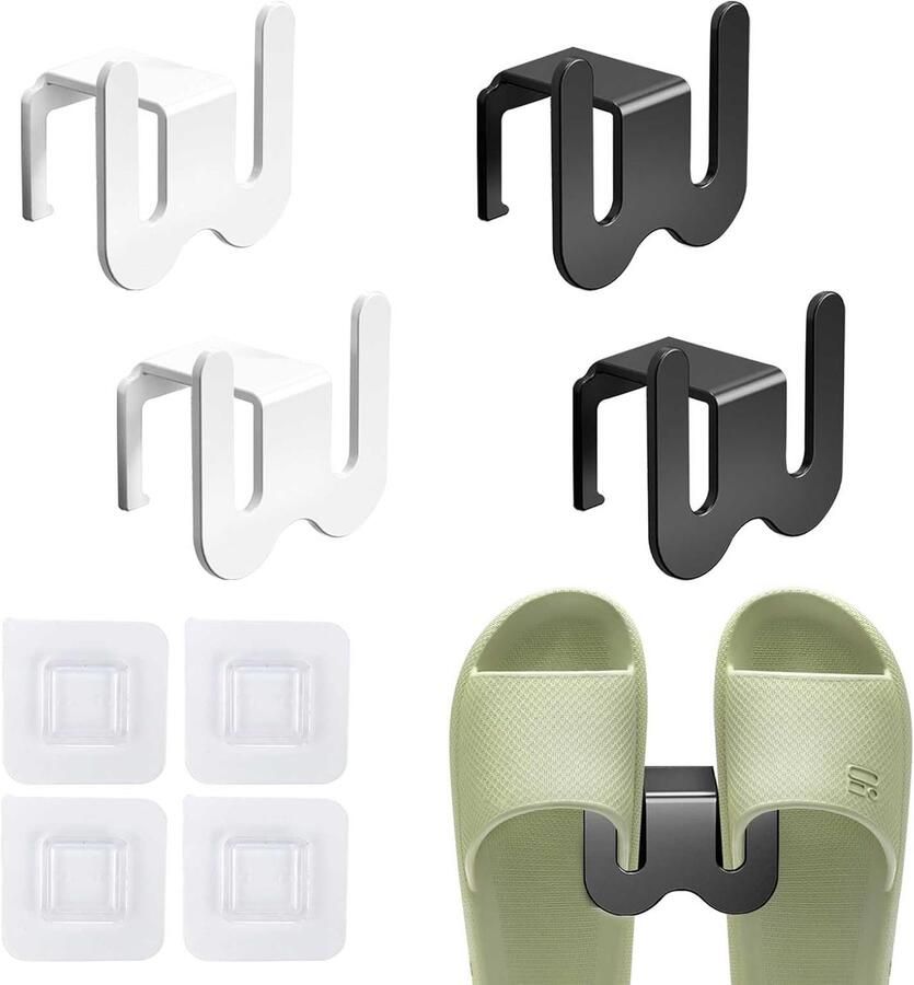 4 stuks wandmontage schoenenhouders Ruimtebesparend schoenenrek voor entree woonkamer balkon en badkamer