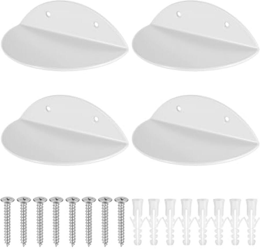 4 Stuks Witte Zwevende Wandplanken voor Decoratie en Opslag