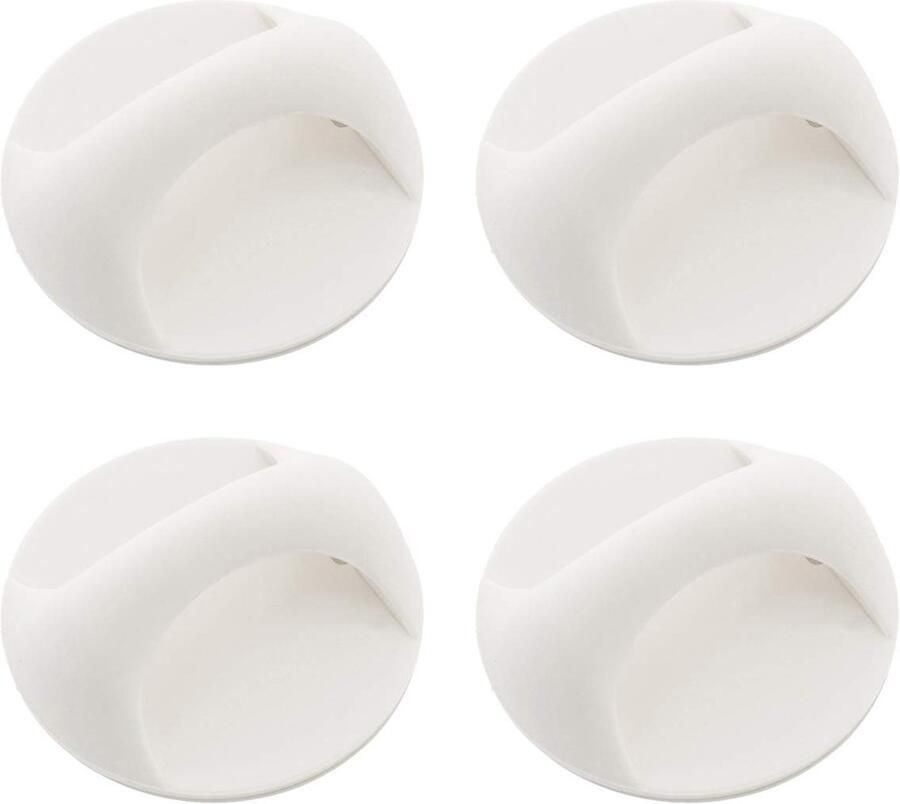 4-stuks Zelfklevende ladegrepen Zelfklevende kunststof deur- en raamgrepen Schuifgrepen Deurkrukken met lijm Meubelhulpgrepen Rond Voor keukens deuren ramen schuifdeurkasten Wit