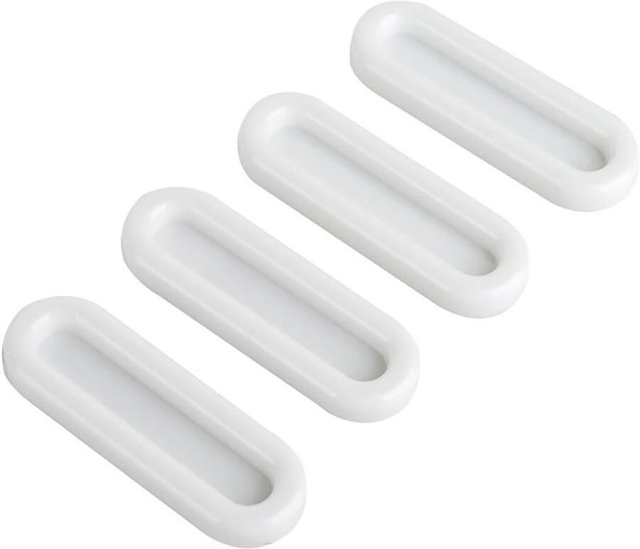 4 stuks Zelfklevende schuifdeurgreep Lade- badkamer- keukengreepsticker Koelkasthulpgreep Deurgreep Wit