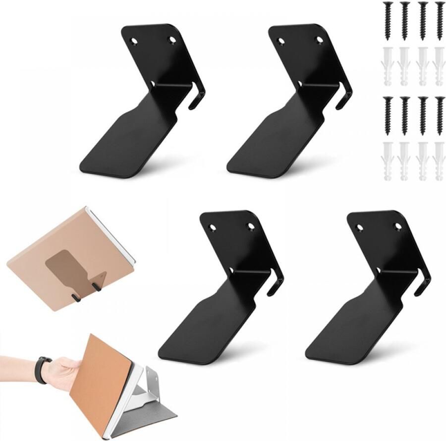 4 Stuks Onzichtbare Boekenplank Zwevende Verborgen Plank Aan De Muur Gemonteerde Boekenkast Zwevende Boekenplank Wanddecoratie Esthetische Kamerdecoratie Zwart