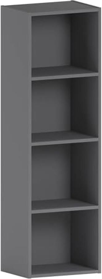 4 Tier Cube Boekenkast Grijs Ruimtebesparend en Modern Design voor Kantoor en Woonkamer