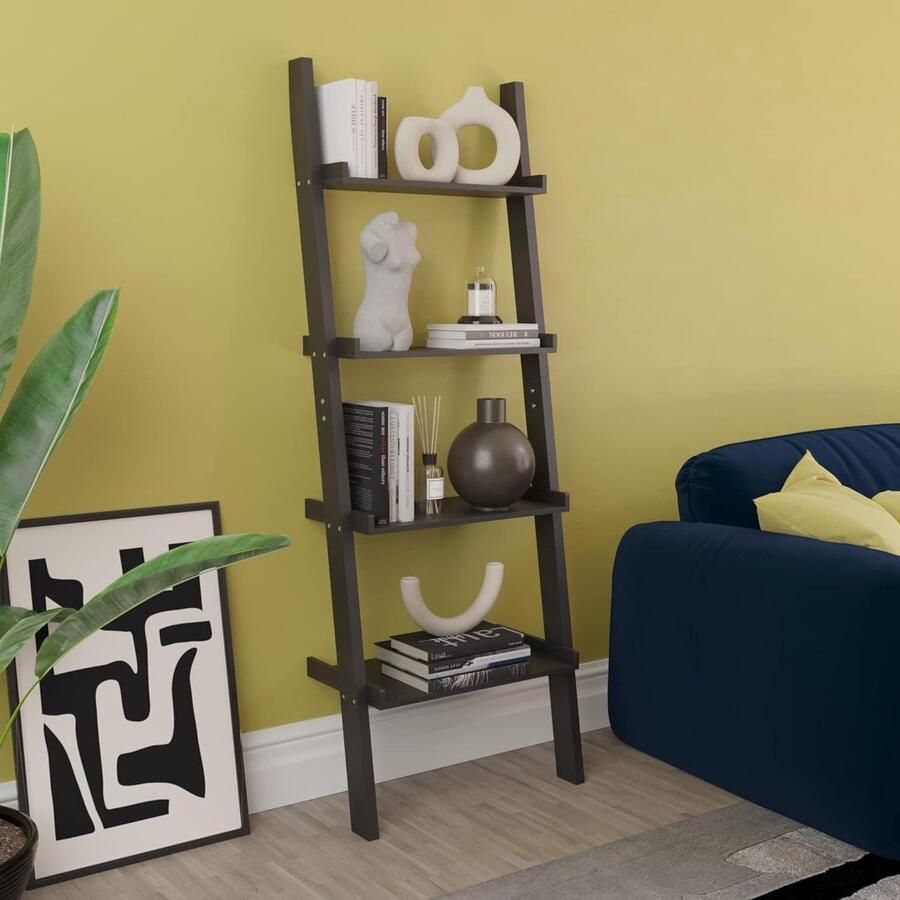4-Tier Ladder Boekenkast met Antislip Design voor Woonkamer en Kantoor