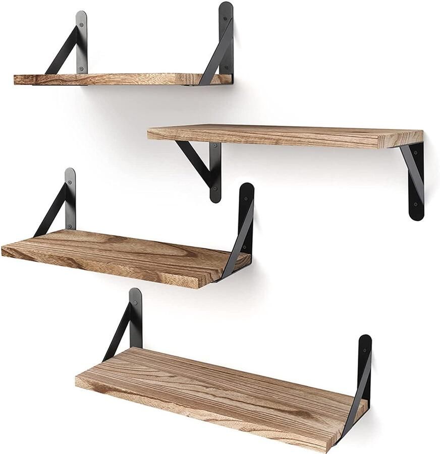 4-delige Amerikaanse houten wandplank Plank Hal wandhanger Wandopbergplank