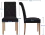 Furnibela.be Furnibellaa 4 x eetkamerstoelen keukenstoel beklede stoel met hoge rugleuning poten van massief hout gevoerde zitting van linnen beige - Thumbnail 2
