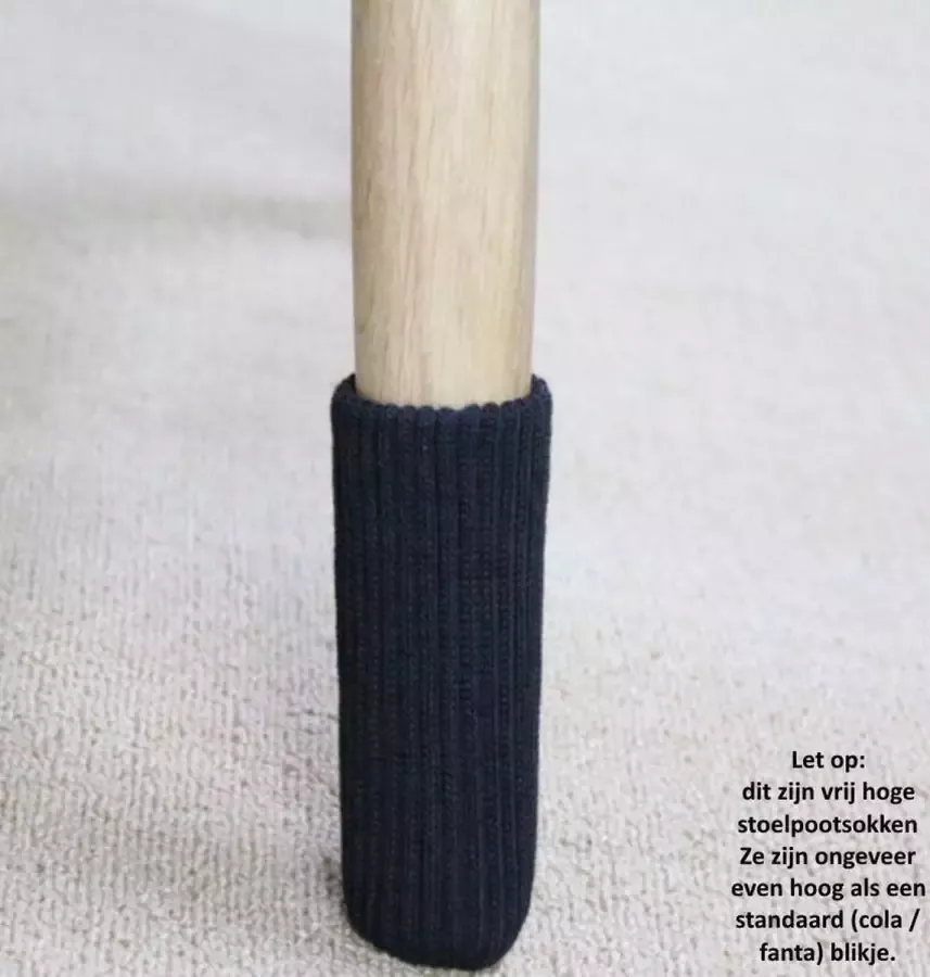 4 Zwarte Stoelpoot Sokken Beschermers Dopjes Stoel Vloer Bescherming Socks Vloerbeschermers Bescherming