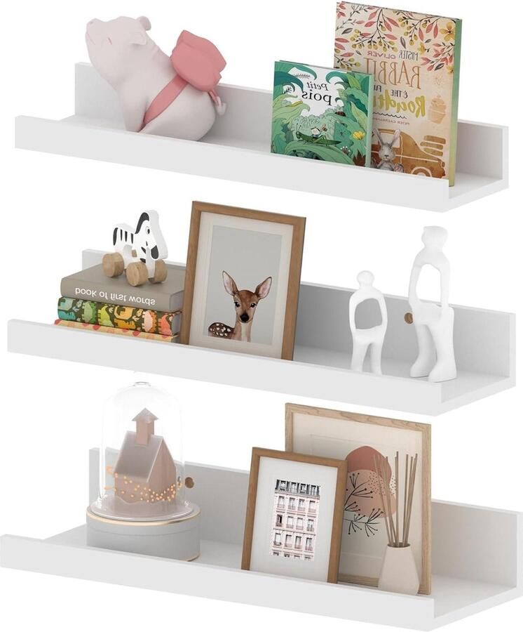 40-cm lang zwevend wandrek wit fotolijst voor woonkamer keuken kinderkamer 3 stuks met verschillende maten
