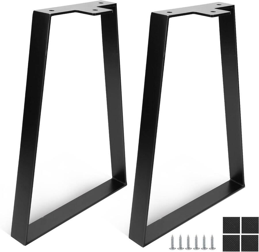 Aanpassing titel: 40 cm trapeziumvormige metalen meubelpoten tafelframe tafelonderstellen met schroeven voor doe-het-zelf salontafel nachtkastje