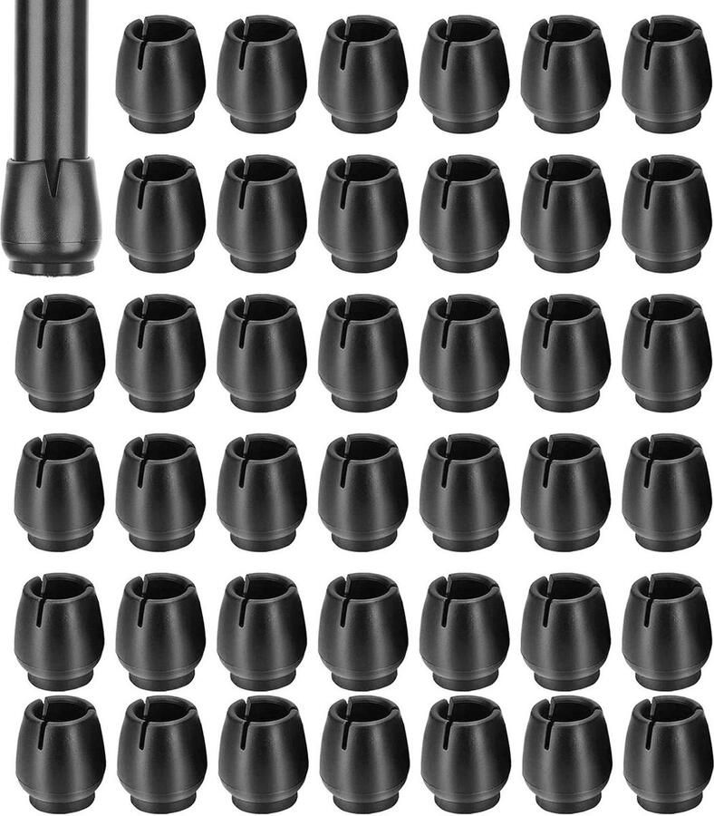 40 Pcs Rubber Stoel Been Doppen Vilt Stoel Been Beschermers Zwart Stoel Been Doppen Stoel Sokken Anti-Kras Ronde Poten Woonkamer Vloer Beschermers 12-17mm stoelpootbeschermers