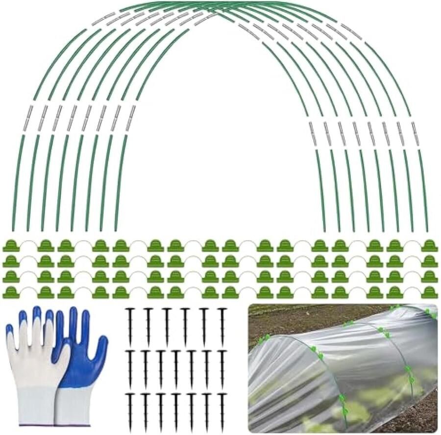 40 stuks broeikastunnels voor kassen cirkels voor broeikastunneltuin met handschoenen tunnel voor verhoogde bedden kasbanden voor tuintunnels voor terrassen