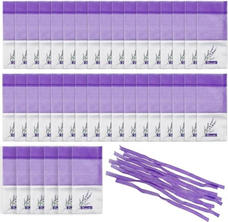 40 stuks Lavendelzakjes Geurzakjes voor Kledingkast Lege Stoffen Zakjes Tegen Motten Paars Katoen