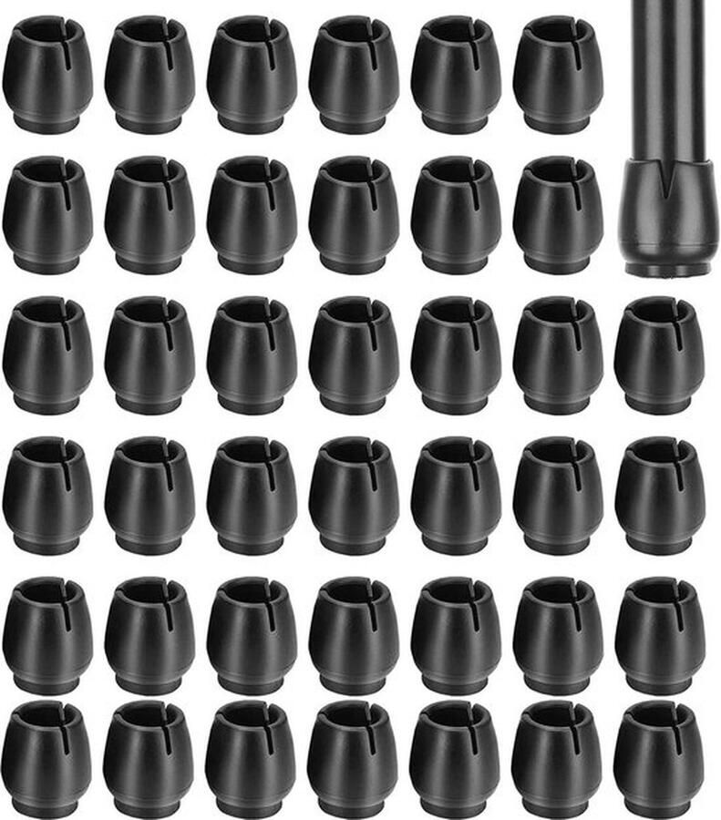40 Stuks Rubber Stoelpoot Beschermers met Vilt Anti-Kras Stoelpoten Doppen 17-21mm