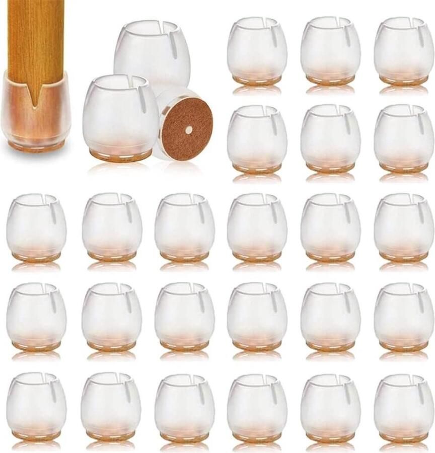 40 stuks stoelpootdoppen siliconen rond vilt 17-23 mm antislip vloerbescherming stoelpootbeschermers